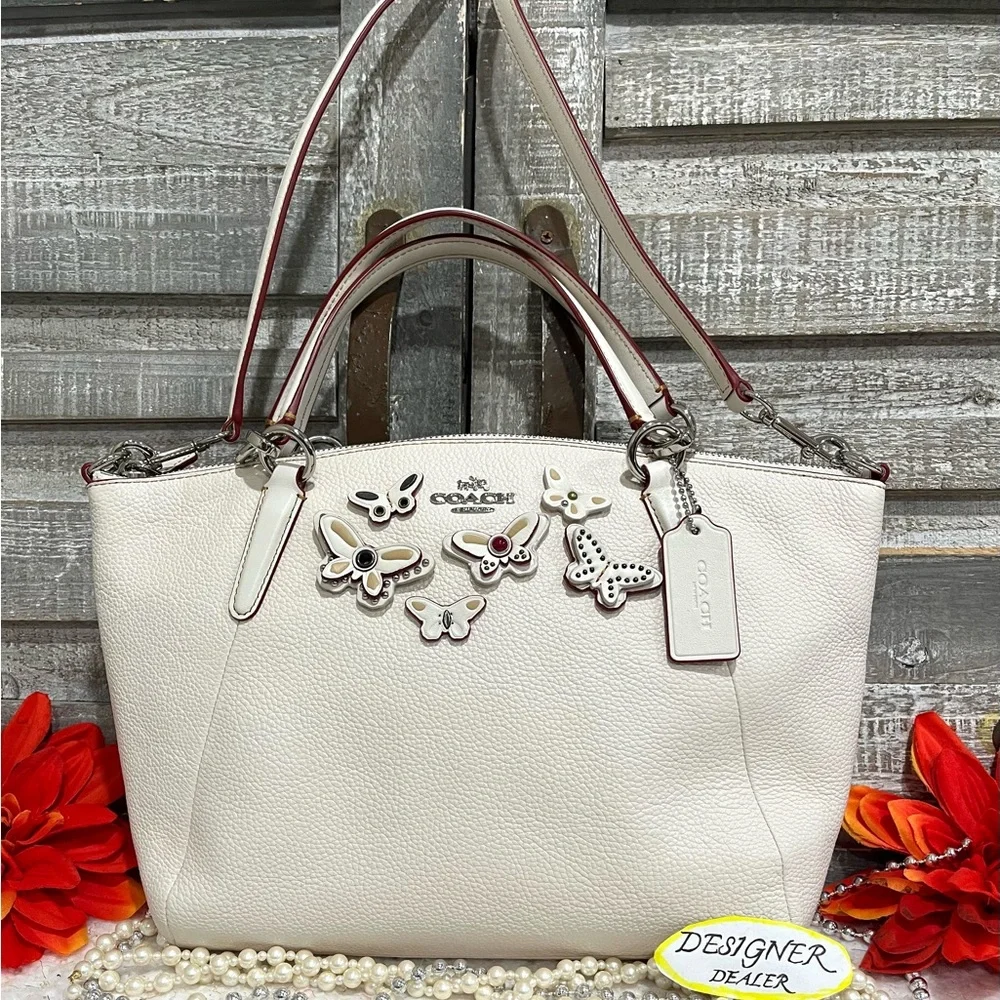 Authentic COACH Kelsey Butterfly Appliqué Satchel 59354 Chalk EUC!